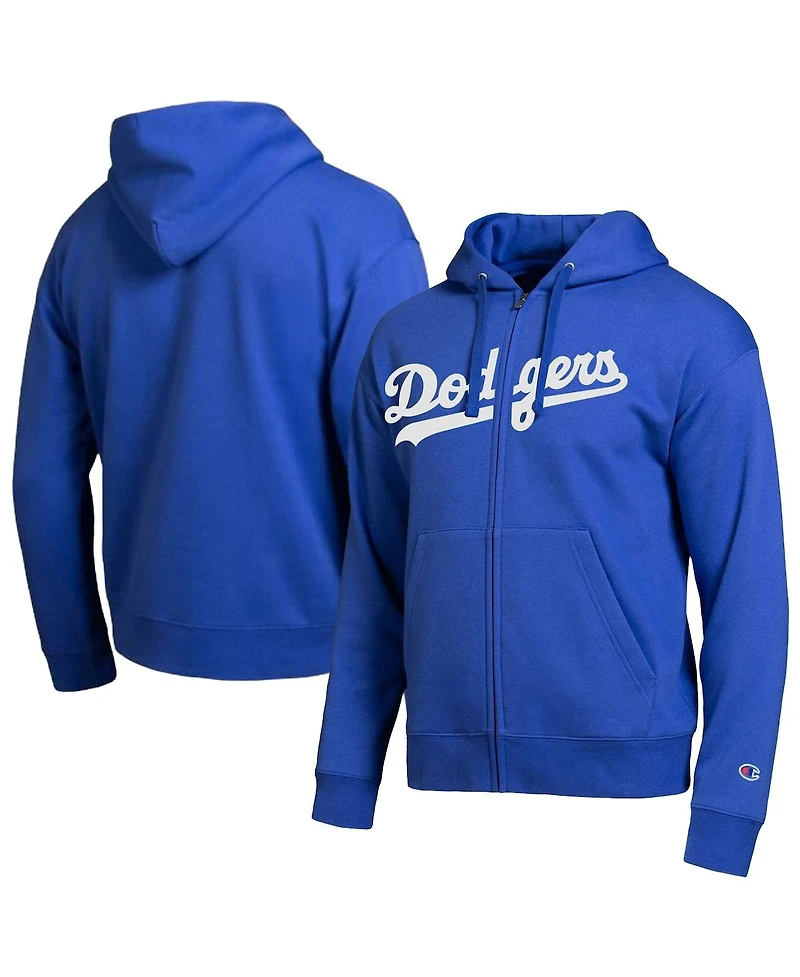 Champion Men's Los Angeles Dodgers Royal All-Star Wordmark Full-Zip Hoodie