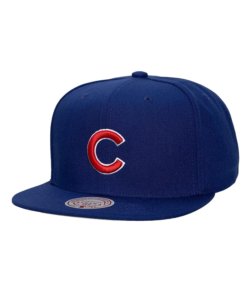 Mitchell & Ness Men's and Women's Royal Chicago Cubs Side Logo Snapback Hat