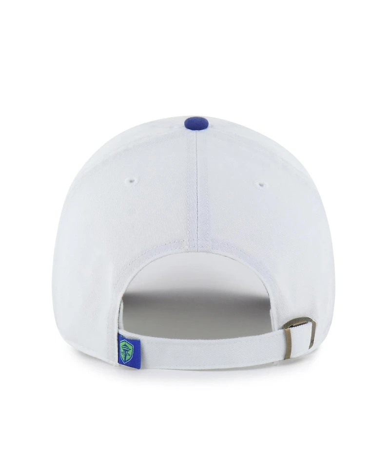 '47 Brand Men's White Seattle Sounders Fc Two-Tone Clean Up Adjustable Hat