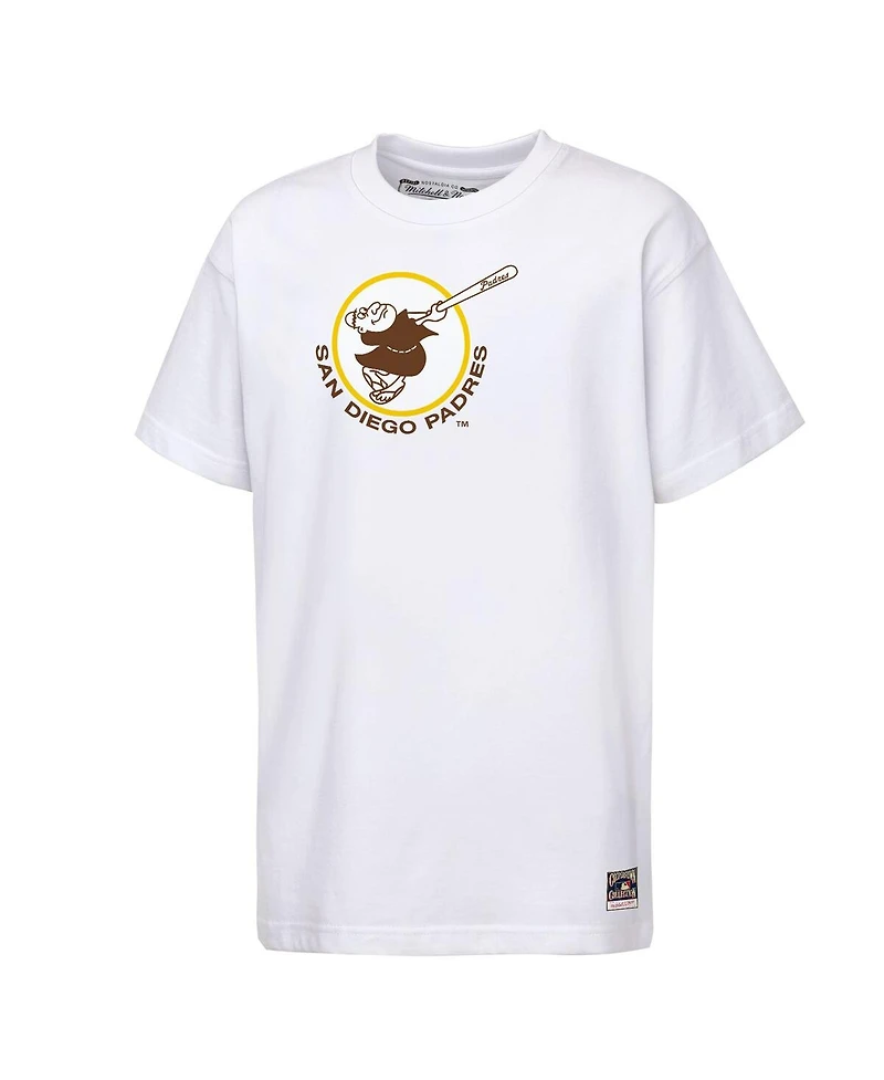 Mitchell & Ness Big Boys and Girls White San Diego Padres Cooperstown Concession T-Shirt