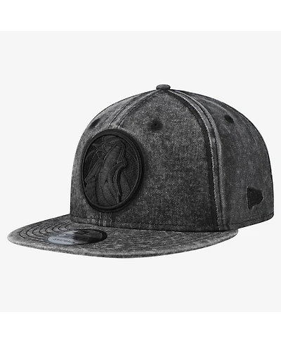 New Era Men's Black Minnesota Timberwolves Washed Tonal 9FIFTY Snapback Hat