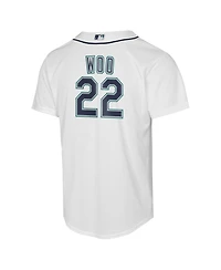 Nike Big Boys and Girls Bryan Woo White Seattle Mariners Baseline Jersey