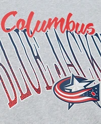 Mitchell & Ness Women's Heather Gray Columbus Blue Jackets Hockey Night Sweatshirt