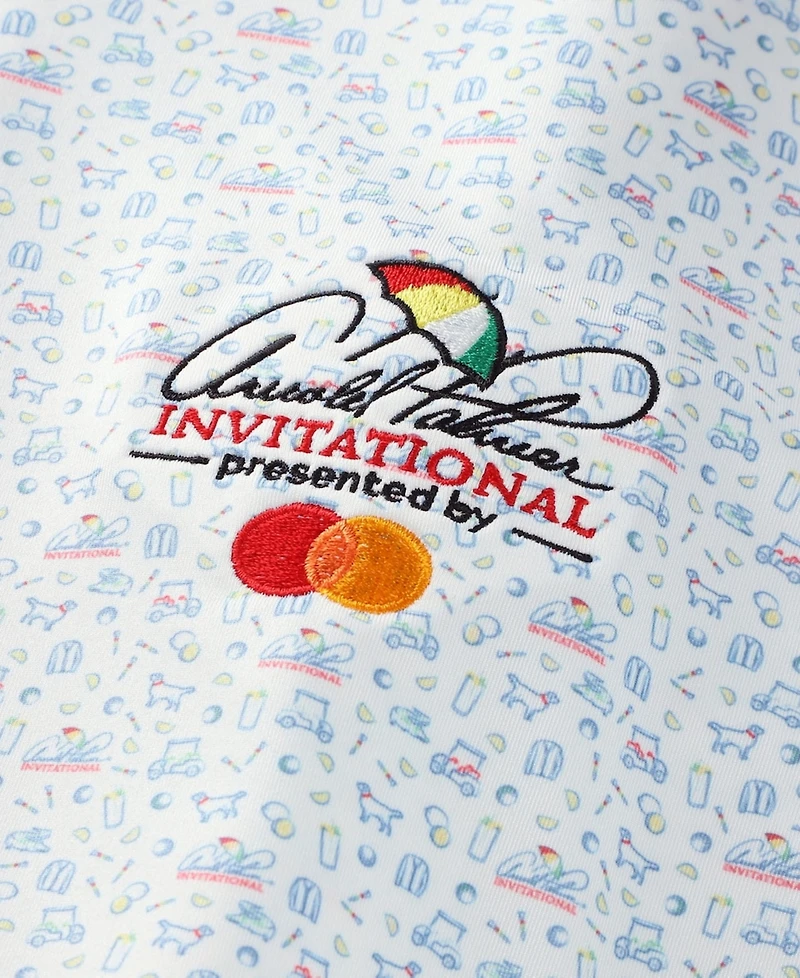 Peter Millar Men's White Arnold Palmer Invitational Custom Print Stretch Polo Shirt