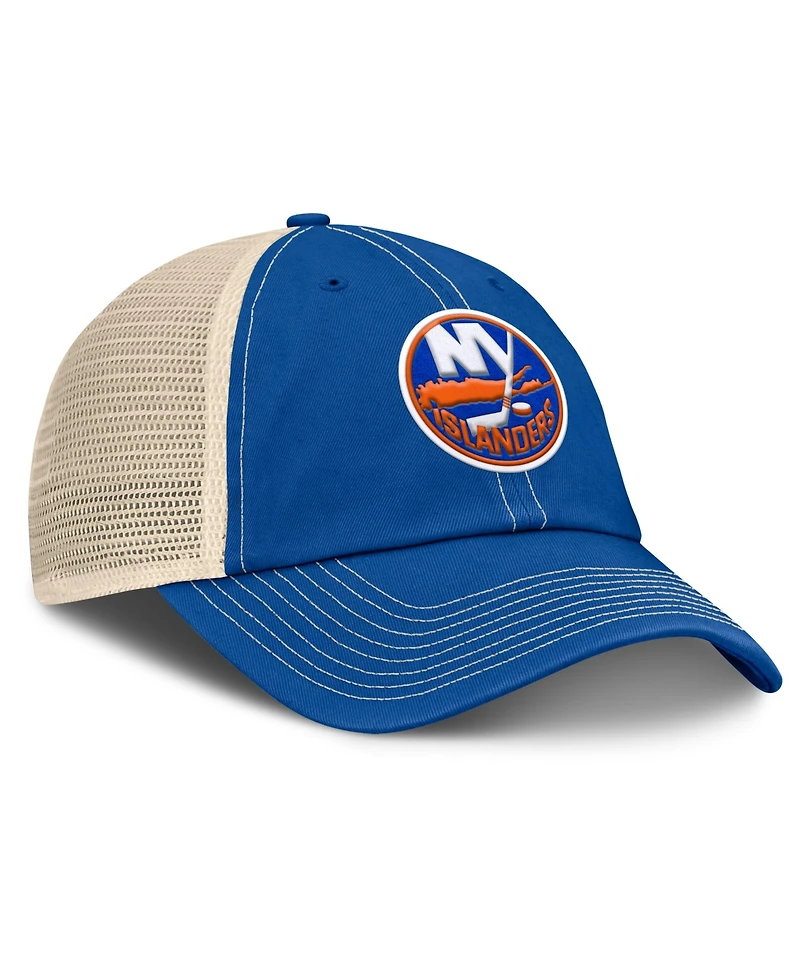Fanatics Men's Royal/Natural New York Islanders Rival Trucker Adjustable Hat