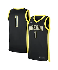 Nike Men's Black Oregon Ducks #1 Alternate Replica Basketball Jersey
