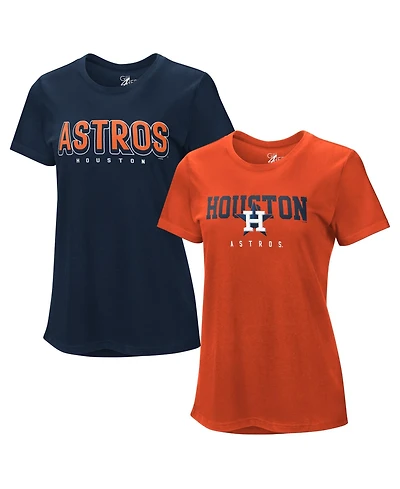 G-iii 4Her by Carl Banks Women's Navy/Orange Houston Astros Two T-Shirt Combo Pack