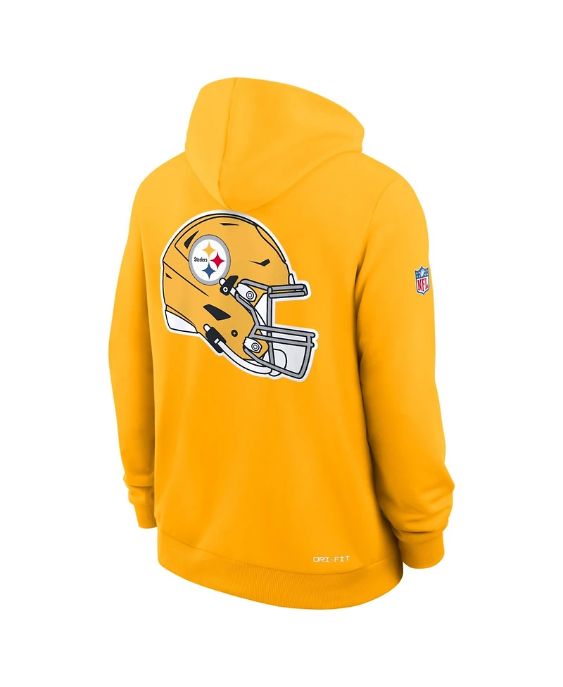Nike Men's Gold Pittsburgh Steelers Alt Sideline Standard Issue Dri-fit Hoodie