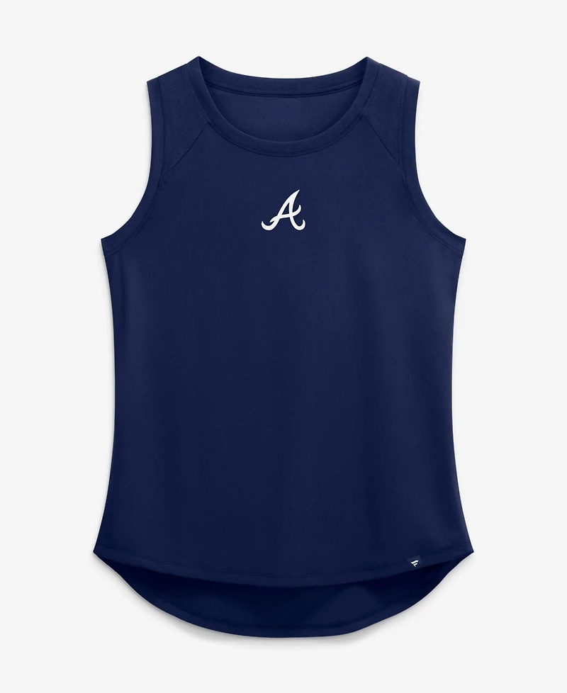 Fanatics Women's Navy Atlanta Braves Draped Mesh Back Performance Tank Top
