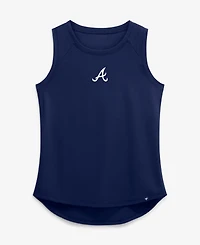 Fanatics Women's Navy Atlanta Braves Draped Mesh Back Performance Tank Top