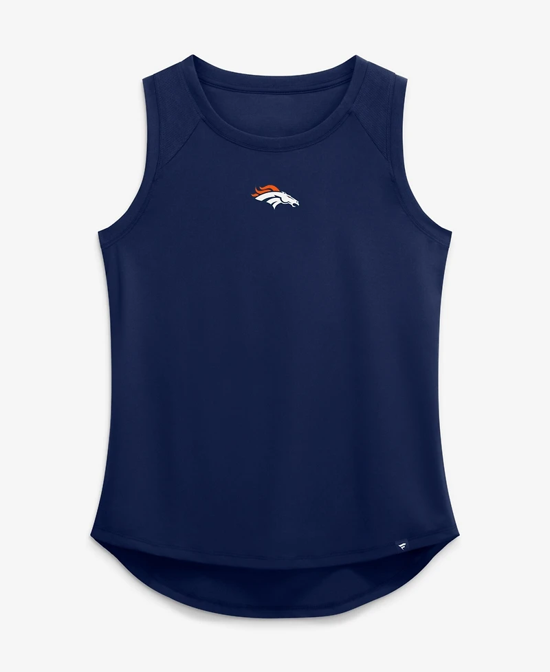 Fanatics Women's Navy Denver Broncos Draped Mesh Back Performance Tank Top