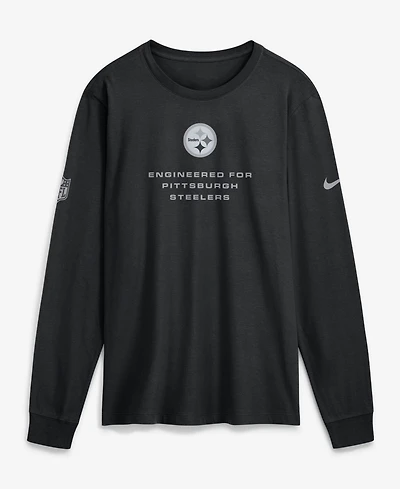 Nike Men's Black Pittsburgh Steelers Sideline Bold Arch Star Dri-fit Long Sleeve T-Shirt