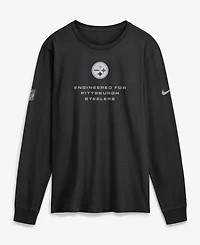 Nike Men's Black Pittsburgh Steelers Sideline Bold Arch Star Dri-fit Long Sleeve T-Shirt