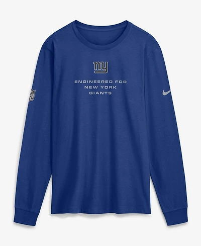 Nike Men's Royal New York Giants Sideline Bold Arch Star Dri-fit Long Sleeve T-Shirt