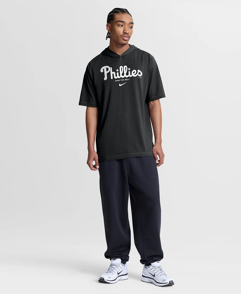 Nike Men's Black Philadelphia Phillies Arched Wordmark Tri-Blend Hooded T-Shirt