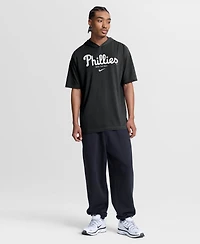 Nike Men's Black Philadelphia Phillies Arched Wordmark Tri-Blend Hooded T-Shirt