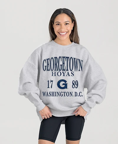 Gameday Couture Women's Ash Georgetown Hoyas Premium Fleece Pullover Sweatshirt