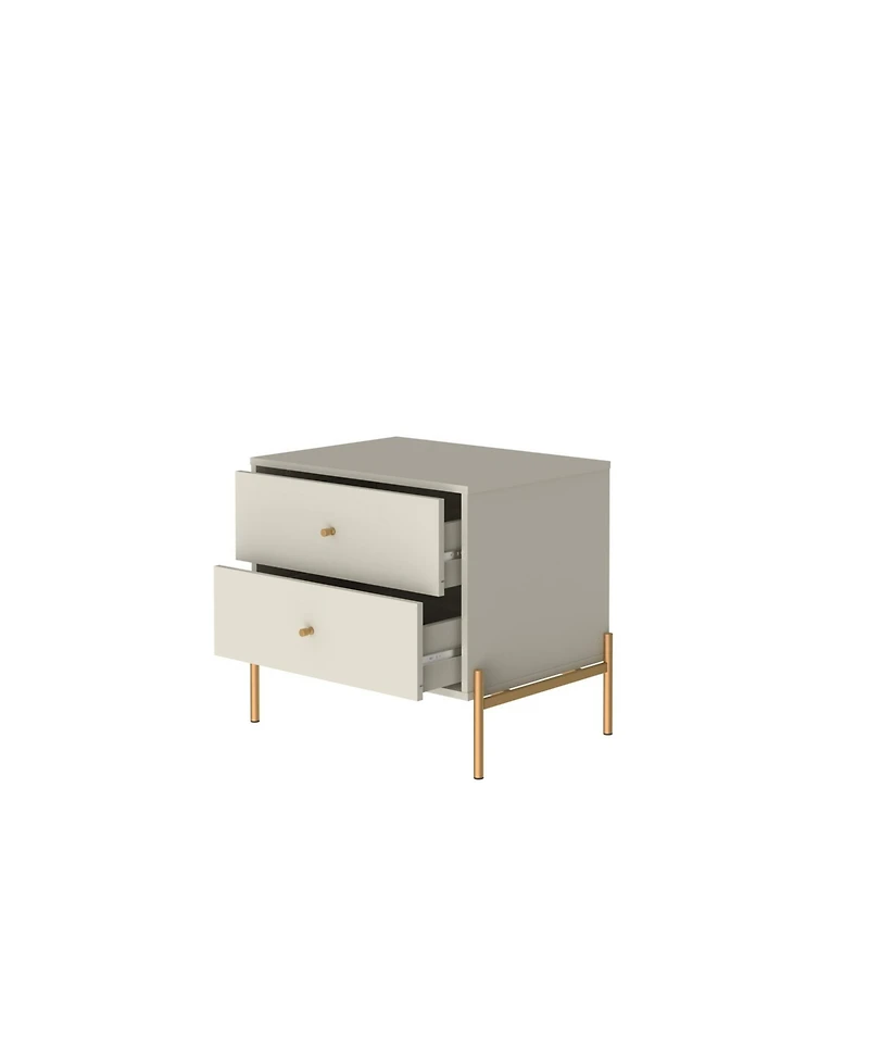 Manhattan Comfort Jasper 2-Piece 25" 2-Drawer Nightstands