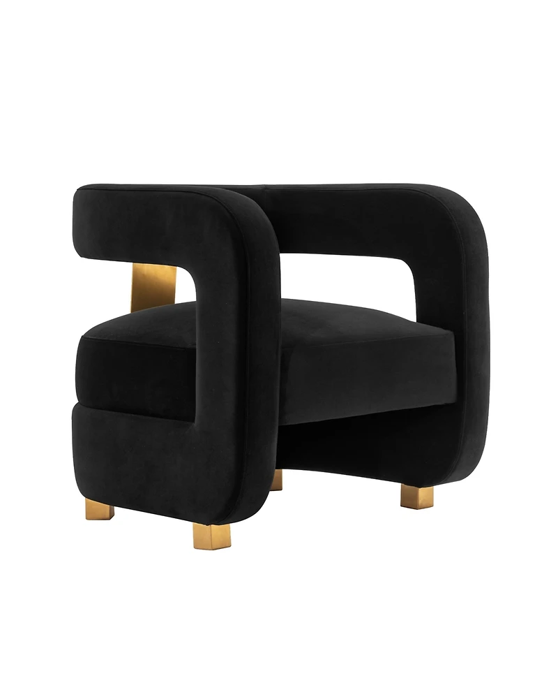 Manhattan Comfort Amirah 2-Piece Velvet Upholstered Lounge Accent Chairs