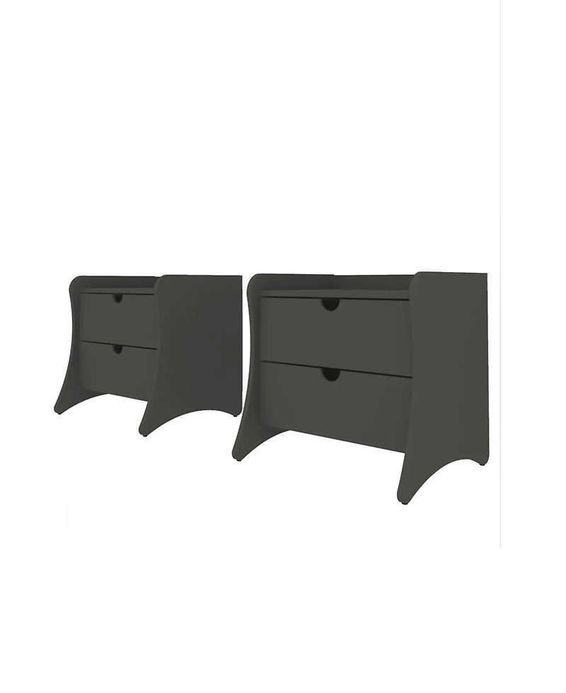 Manhattan Comfort Coney 2-Piece 20" 2-Drawer Nightstands