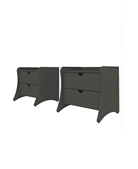 Manhattan Comfort Coney 2-Piece 20" 2-Drawer Nightstands