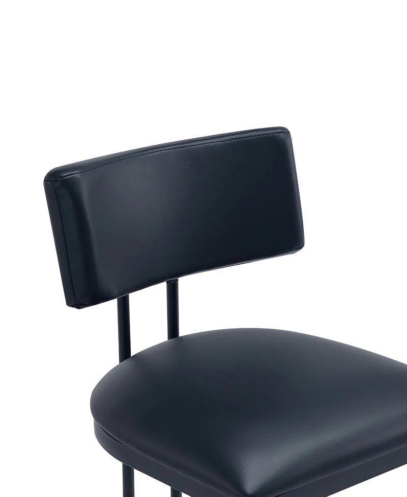 Manhattan Comfort Juno 18.5" Faux Leather Upholstered Metal Barstool