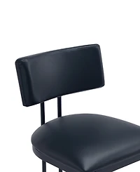 Manhattan Comfort Juno 18.5" Faux Leather Upholstered Metal Barstool