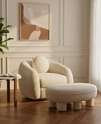 Manhattan Comfort Tribeca 45.5" Chenille Upholstered Accent Ottoman