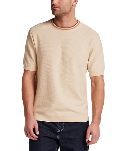 Weatherproof Vintage Men's Textured Banded Crewneck Sweater