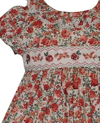 Bonnie Baby Girls' Smocked Roses Short-Sleeve Dress