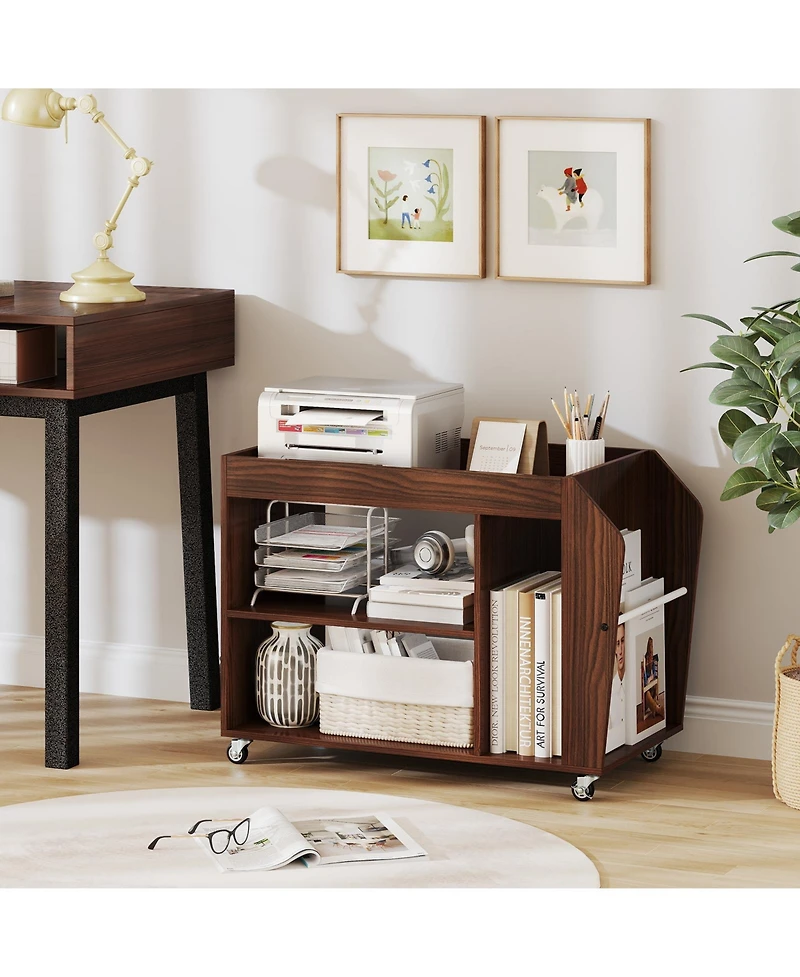 sumyeg 3-Tier Side End Table with Universal Wheels