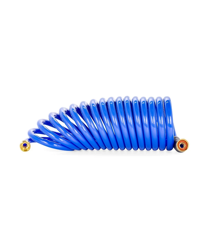 Camco 20 Foot Marine and Gardening Self Coiling Water Hose with Brass Fittings