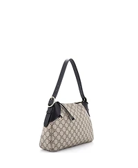 Pre-Owned Gucci Medium Emblem Shoulder Bag Gg Coated Canvas with Leather