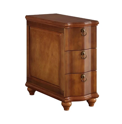 Slickblue Wooden Side Table Nightstand with 3 Storage Drawers