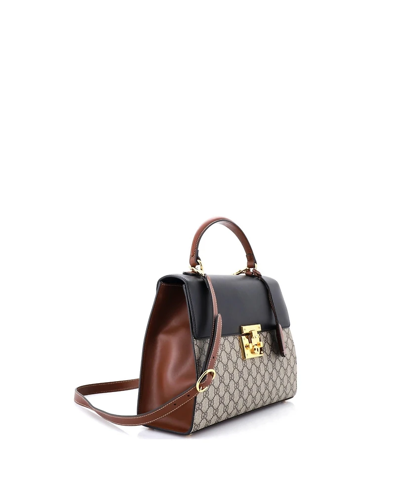 Pre-Owned Gucci Medium Padlock Top Handle Bag Gg Coated Canvas and Leather