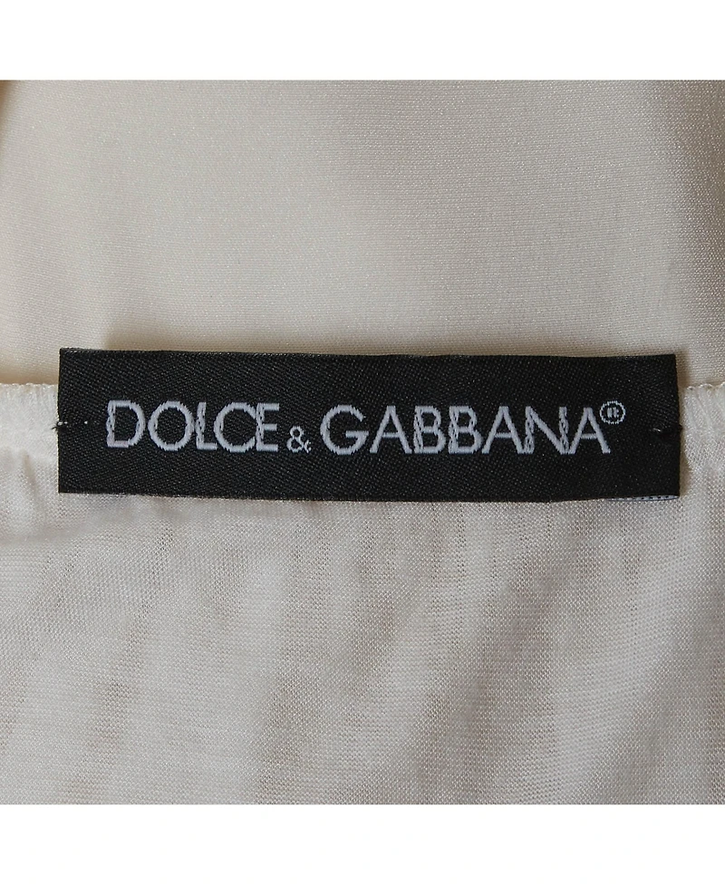 Pre-Owned Dolce & Gabbana Women's Pre-Owned Dolce and Gabbana Cream Silk Lace Trimmed Mini Dress