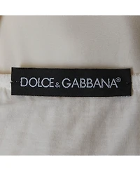 Pre-Owned Dolce & Gabbana Women's Pre-Owned Dolce and Gabbana Cream Silk Lace Trimmed Mini Dress