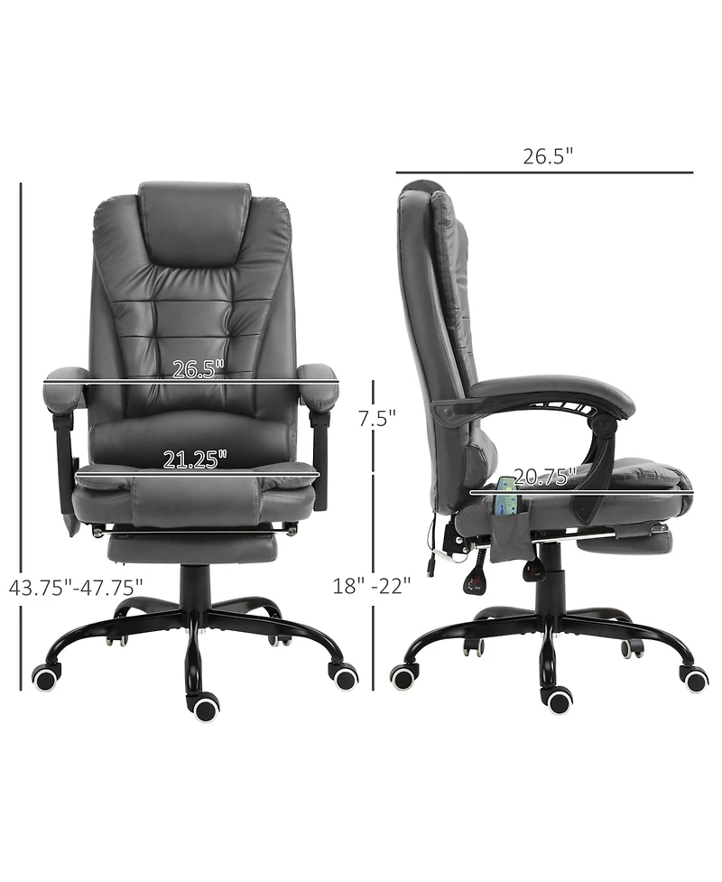 Boyel Living 7-Point Vibrating Massage Office Chair High Back Executive Recliner with Lumbar Support