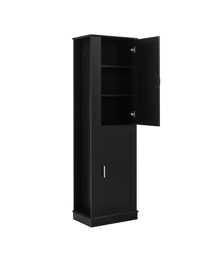 Midola Tall Bathroom Storage Cabinet, Freestanding Storage Cabinet with Hook and Adjustable Shelf, Mdf Board