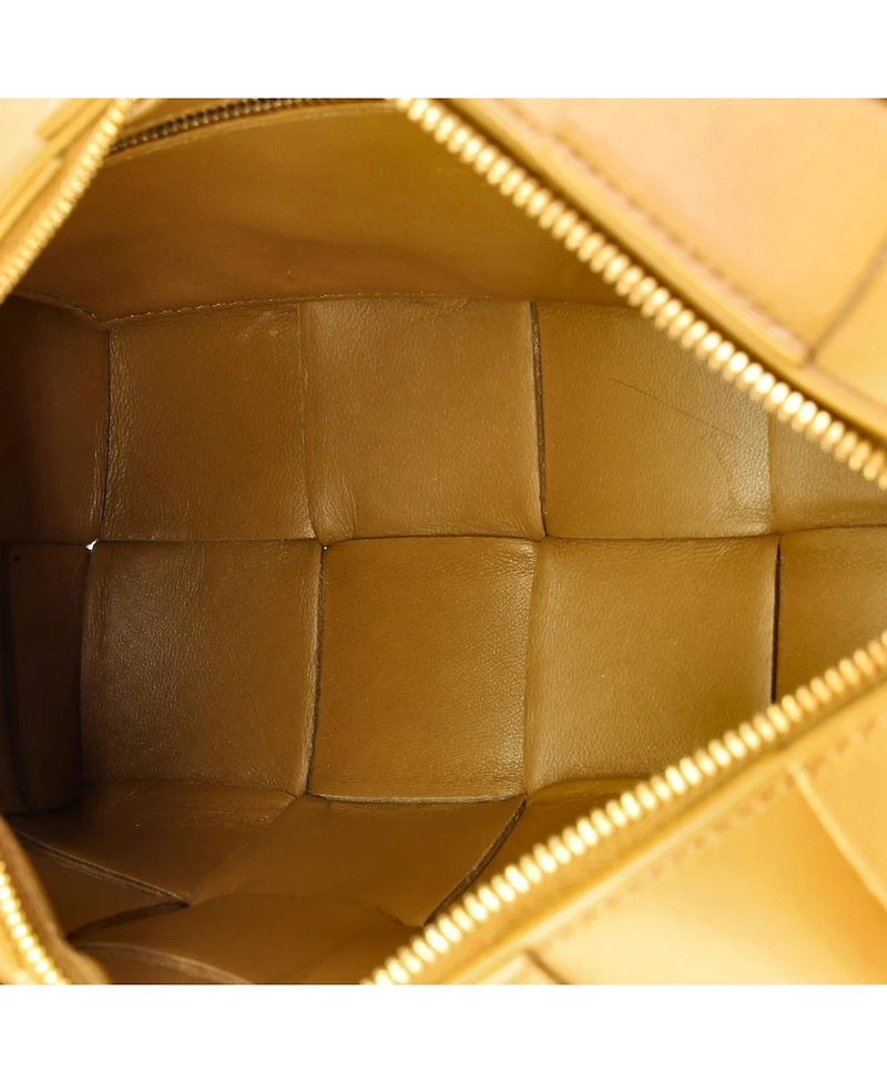 Pre-Owned Bottega Veneta Small Brick Cassette Shoulder Bag Maxi Intrecciato Leather