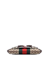 Pre-Owned Gucci Medium Horsebit Nm Web Chain Clutch Gg Canvas