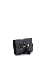 Pre-Owned Gucci Mini Emily Chain Flap Bag Microguccissima Leather