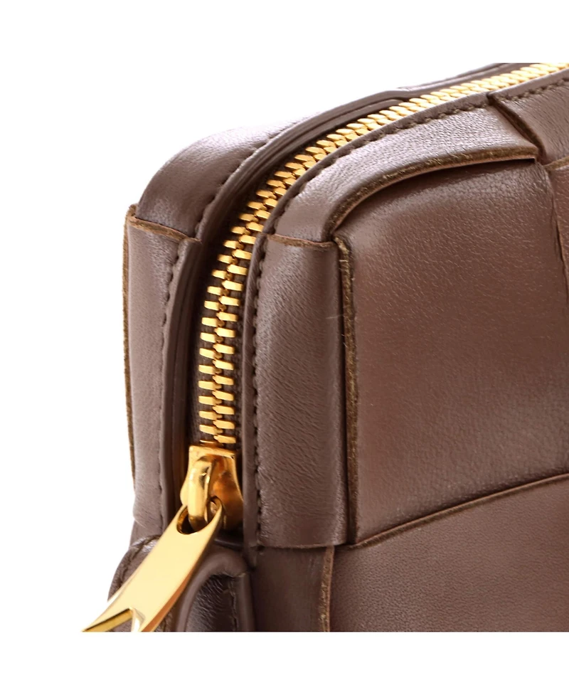 Pre-Owned Bottega Veneta Small Brick Cassette Shoulder Bag Maxi Intrecciato Leather