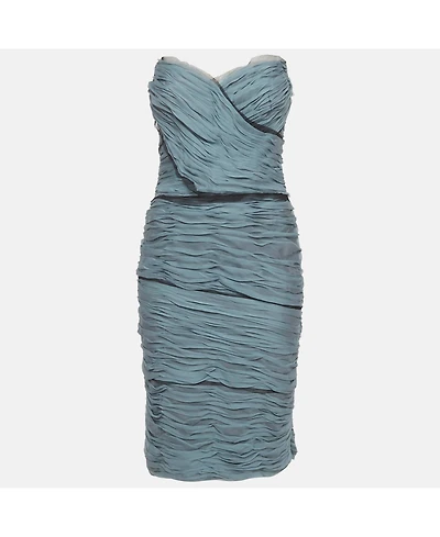 Pre-Owned Dolce & Gabbana Women's Pre-Owned Dolce and Gabbana Silk Ruched Strapless Dress