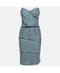 Pre-Owned Dolce & Gabbana Women's Pre-Owned Dolce and Gabbana Silk Ruched Strapless Dress