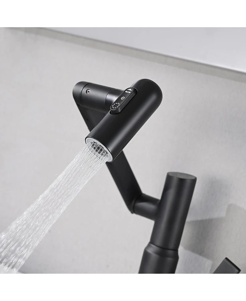 Phying Bathroom Sink Faucet with Spray Function, Temperature Display, Anti-Slip Switch, Hot and Cold Controls, and 360degree(s) Swivel Spout