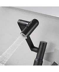 Phying Bathroom Sink Faucet with Spray Function, Temperature Display, Anti-Slip Switch, Hot and Cold Controls, and 360degree(s) Swivel Spout