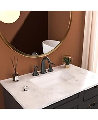 Phying 2 Handle Widespread Bathroom Faucet 3 Hole, with Pop Up Drain and 2 Water Supply Lines
