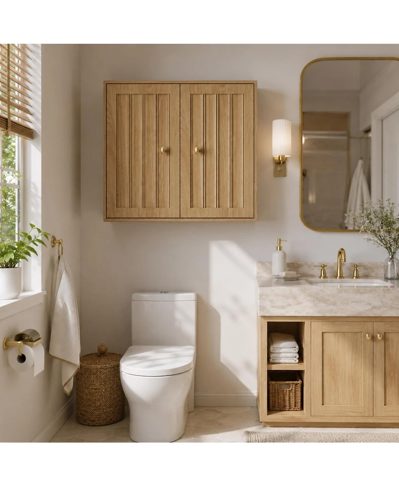Phying Wall Mounted Bathroom Cabinet Double Door Medicine Cabinet Multipurpose Storage Cabinet for Bathroom Restroom and Hallway