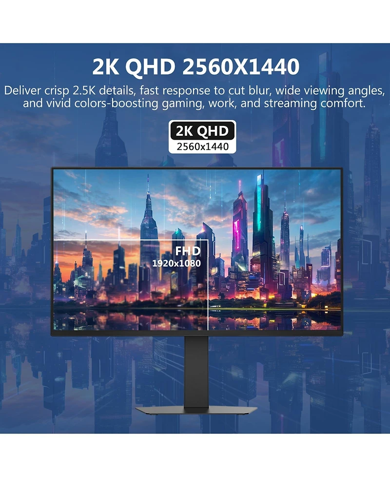 Z-edge Infinyx Series X27 Oled 2K Qhd 2560x1440 240Hz Gtg 0.03ms Gaming Monitor, with Adjustable Stand